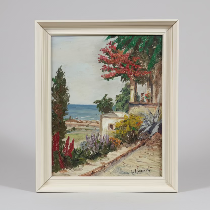 Маслена живопис с морски бряг под ъгъл (Coastal Landscape Painting Perspective View) - Компактен размер 30x40 см - Side View