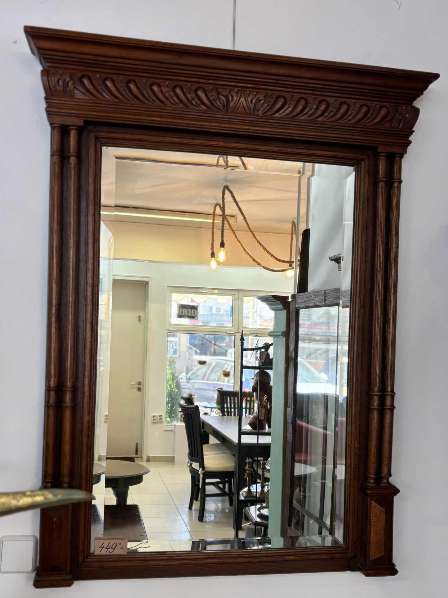 ГОЛЯМО ОГЛЕДАЛО ОТ ДЪБ В СТИЛ АНРИ II