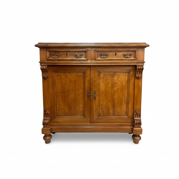 Антикварен неоренесансов бюфет от масивно дърво (Antique Neo-Renaissance Sideboard) - Датски/Белгийски дизайн - Front View