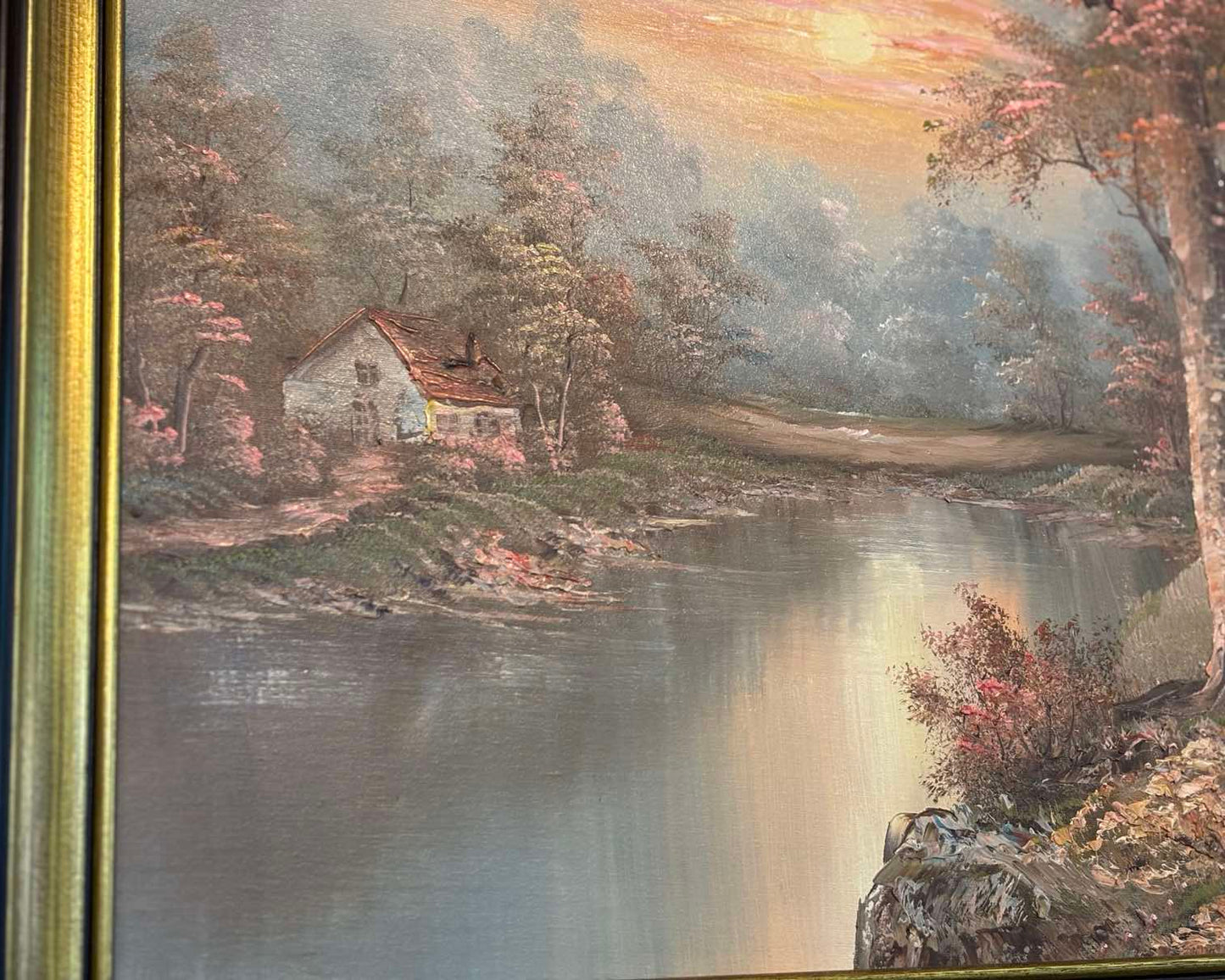 Близък план на маслени мазки и отражения във водата (Oil Paint Texture & Water Reflections) - Майсторска нидерландска техника - Close-up