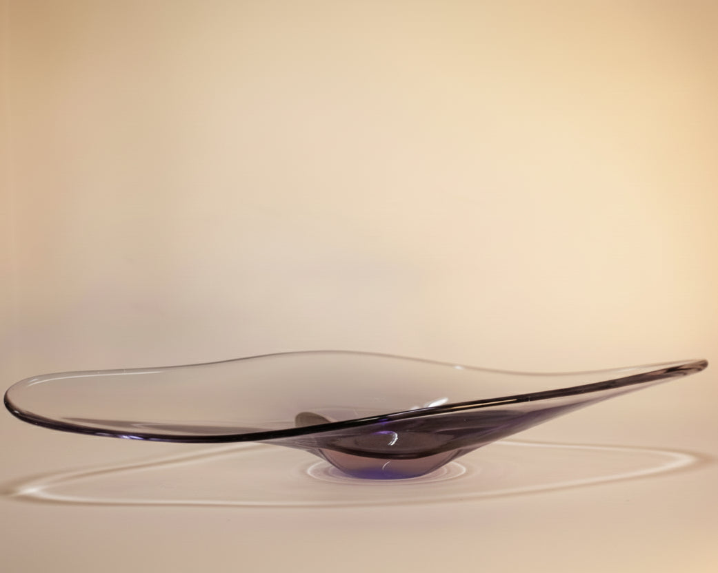 Ръчно изработена стъклена купа тип „Гондола“ (Handmade Gondola Art Glass Bowl) – Студийно стъкло от XX век – Full View