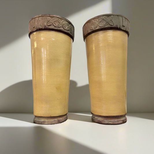 Декоративни глинени вази в рустик стил (Rustic Terracotta Pottery Vases) - Земни цветове - Full View