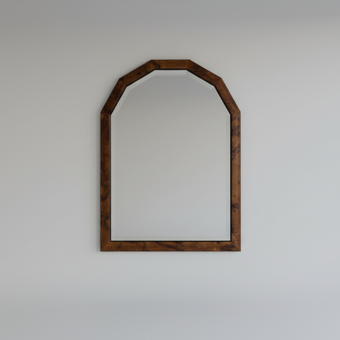 Осмоъгълно винтидж огледало от масивен махагон (Octagon Solid Mahogany Vintage Mirror) - 60-те години - Studio Front View