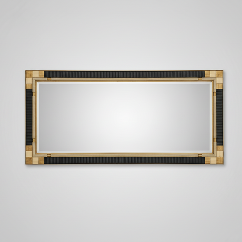 Голямо салонно огледало Арт Деко 180 см (Large Art Deco Wall Mirror 180cm) - Двуцветна дървена рамка - Front View