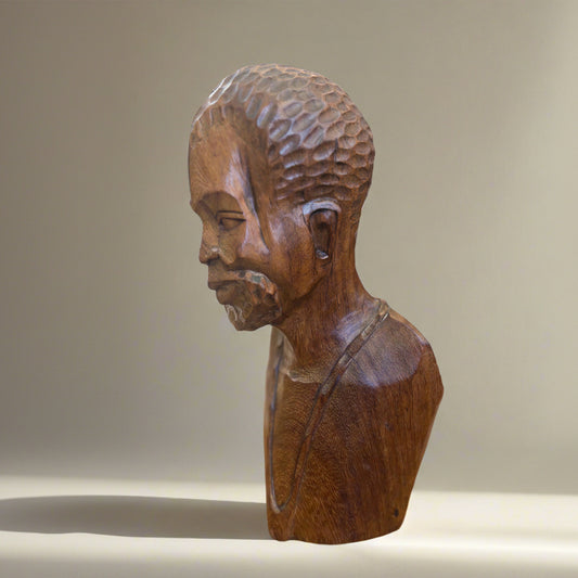 Профил на африканска дървена скулптура (African Tribal Wood Sculpture Profile) - Масивно дърво Сапеле - Left View
