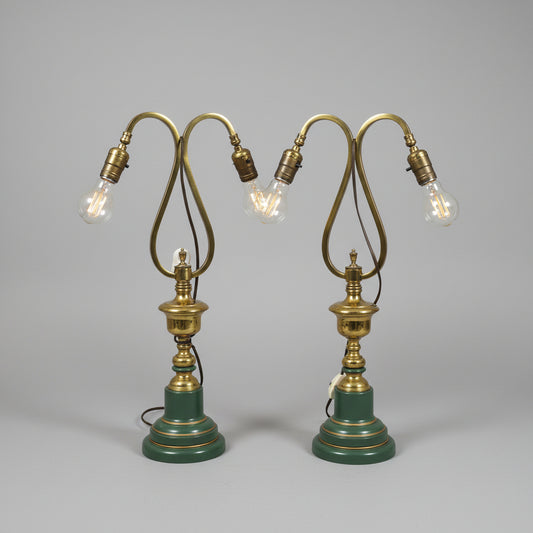 СЕТ МЕСИНГОВИ НАСТОЛНИ ЛАМПИ