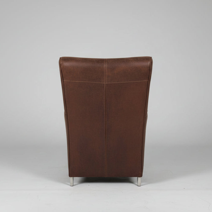Модерен метален стол с хромиран финиш (Modern Chromed Metal Frame Chair) - Гръб от еко кожа - Back View