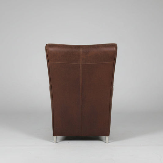 Модерен метален стол с хромиран финиш (Modern Chromed Metal Frame Chair) - Гръб от еко кожа - Back View