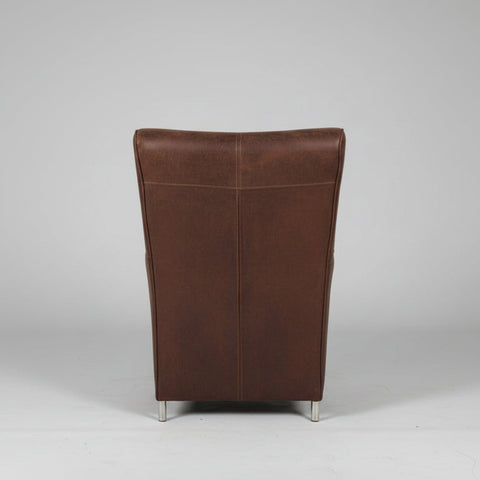Модерен метален стол с хромиран финиш (Modern Chromed Metal Frame Chair) - Гръб от еко кожа - Back View