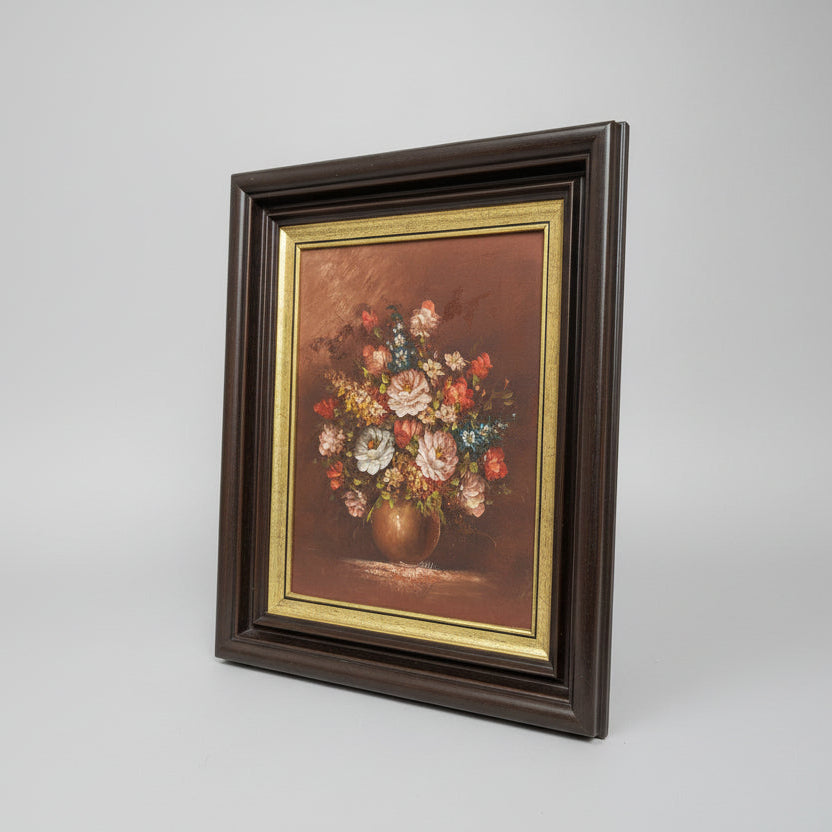 Профил на маслена картина в дървена рамка (Oil on Canvas Side Profile) - Масивна рамка със златен кант - Side View