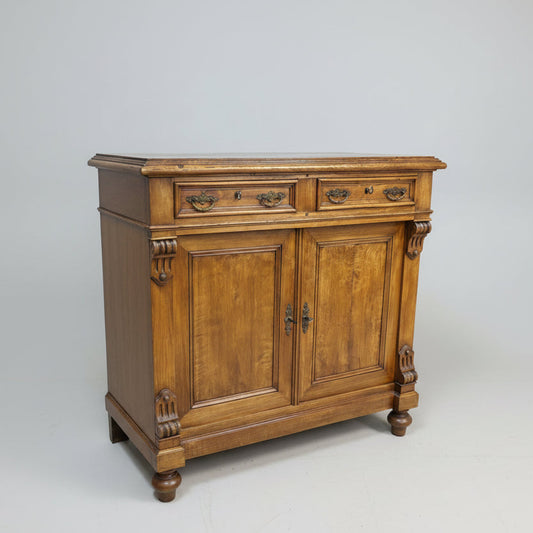 Антикварен неоренесансов бюфет от масивно дърво (Antique Neo-Renaissance Sideboard) - Датски/Белгийски дизайн - Front View