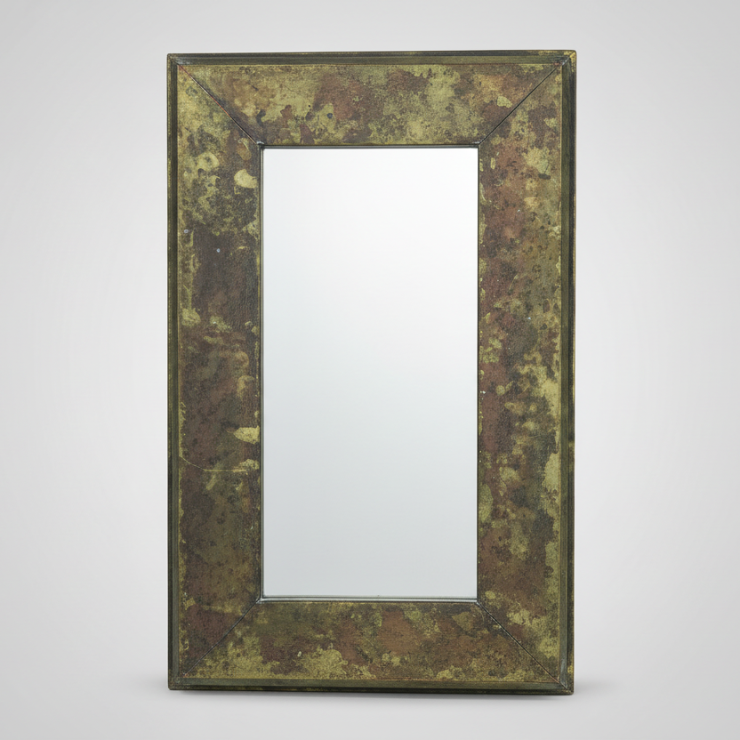 Стенно огледало с метална рамка и индустриален финиш (Single Industrial Mirror with Rust Effect) – Произведено в Нидерландия – Product View