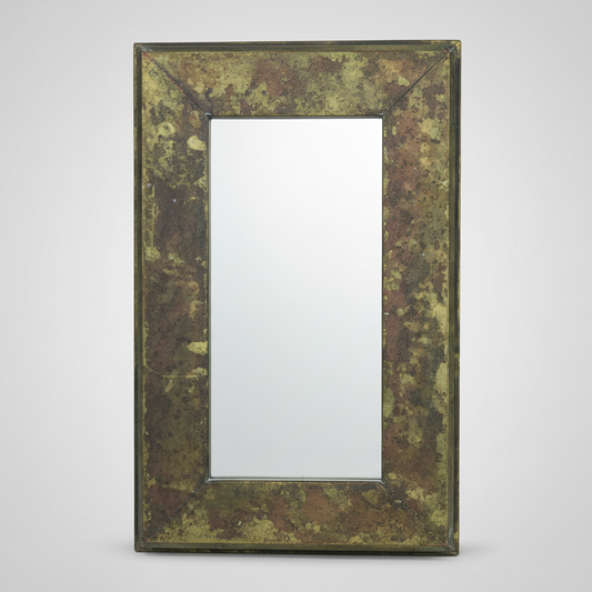 Стенно огледало с метална рамка и индустриален финиш (Single Industrial Mirror with Rust Effect) – Произведено в Нидерландия – Product View