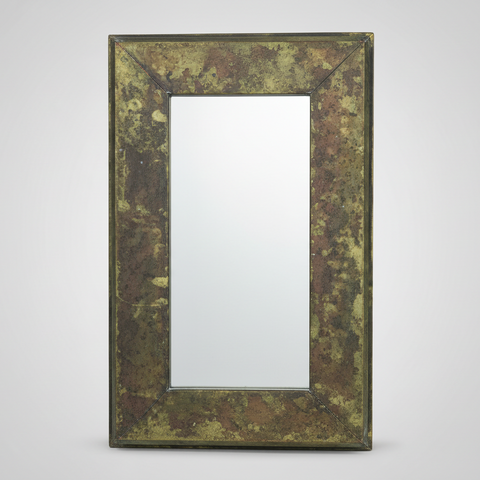 Стенно огледало с метална рамка и индустриален финиш (Single Industrial Mirror with Rust Effect) – Произведено в Нидерландия – Product View