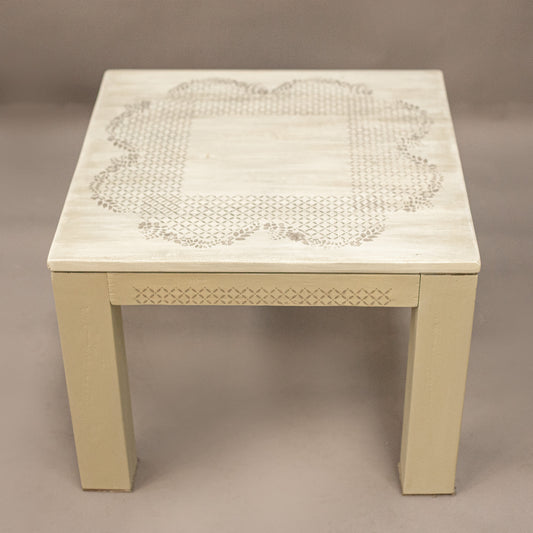 Квадратен плот от масивно дърво 60x60 см (60x60cm Solid Wood Square Tabletop) – Матов маслинов финиш – Top Down View