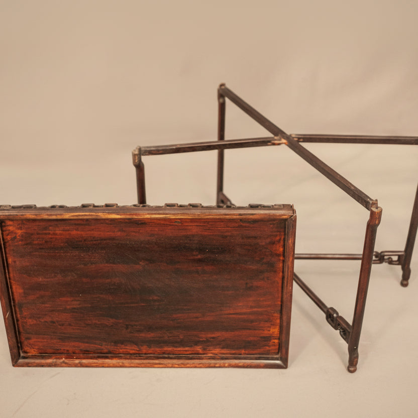 Сгъваема основа от твърда дървесина Хунхуа (Foldable Honghua Hardwood Base) – Ориенталска конструкция – Open View