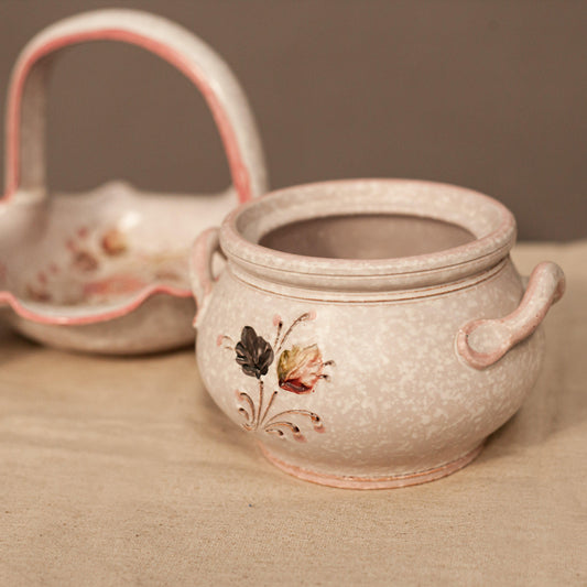 Керамична купа с флорални мотиви (Hand-painted Floral Ceramic Bowl) – Cottagecore стил – Side View