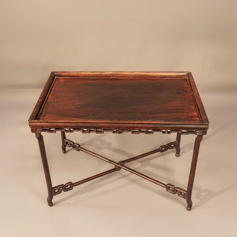 Плот от масивно розово дърво с естествен фладер (Solid Rosewood Tabletop Detail) – Класически китайски дизайн – Top Down View